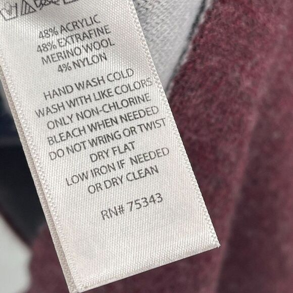 Max Studio Burgundy V-Neck Asymmetrical Sweater M - Picture 8 of 8